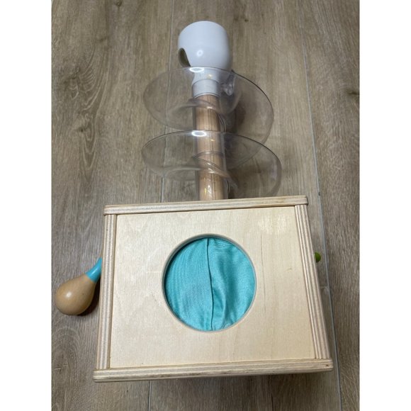 Lovevery Slide and Seek Ball Run tower and wooden rattle set - Picture 9 of 9